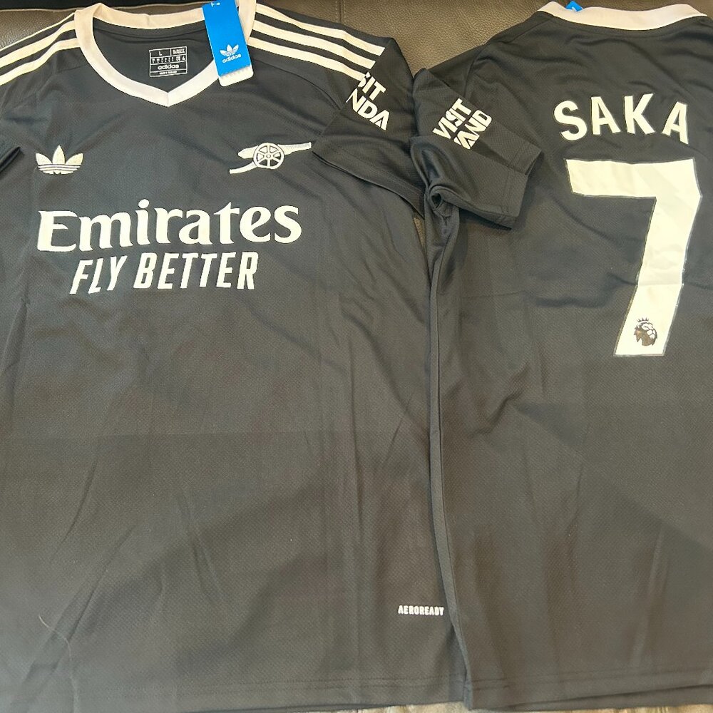 English premier ARSENAL FC BUKAYO SAKA Men's JERSEY Sz M,L,XL,2XL New w tags